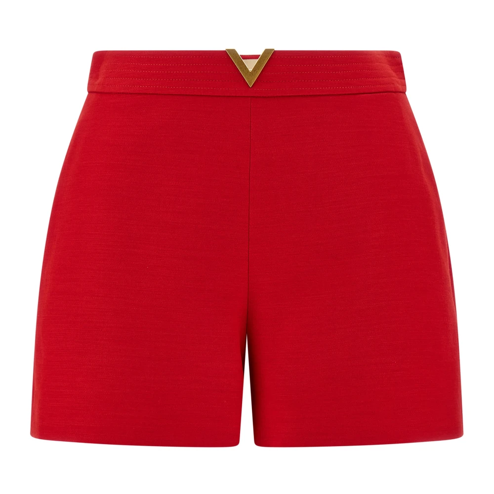 Valentino Garavani Women's Red Crêpe Couture Shorts
