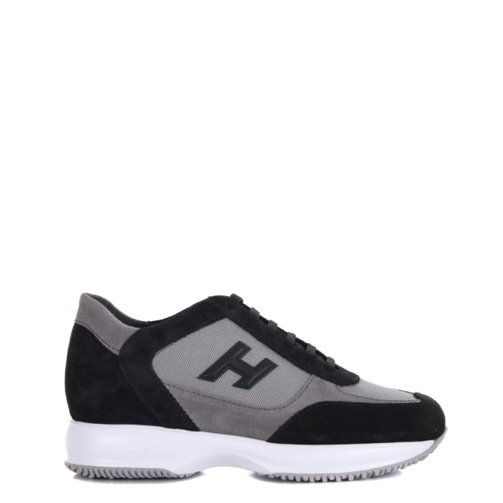 Hogan Men's Black Sneakers, 10 Uk, Interactive Trainers