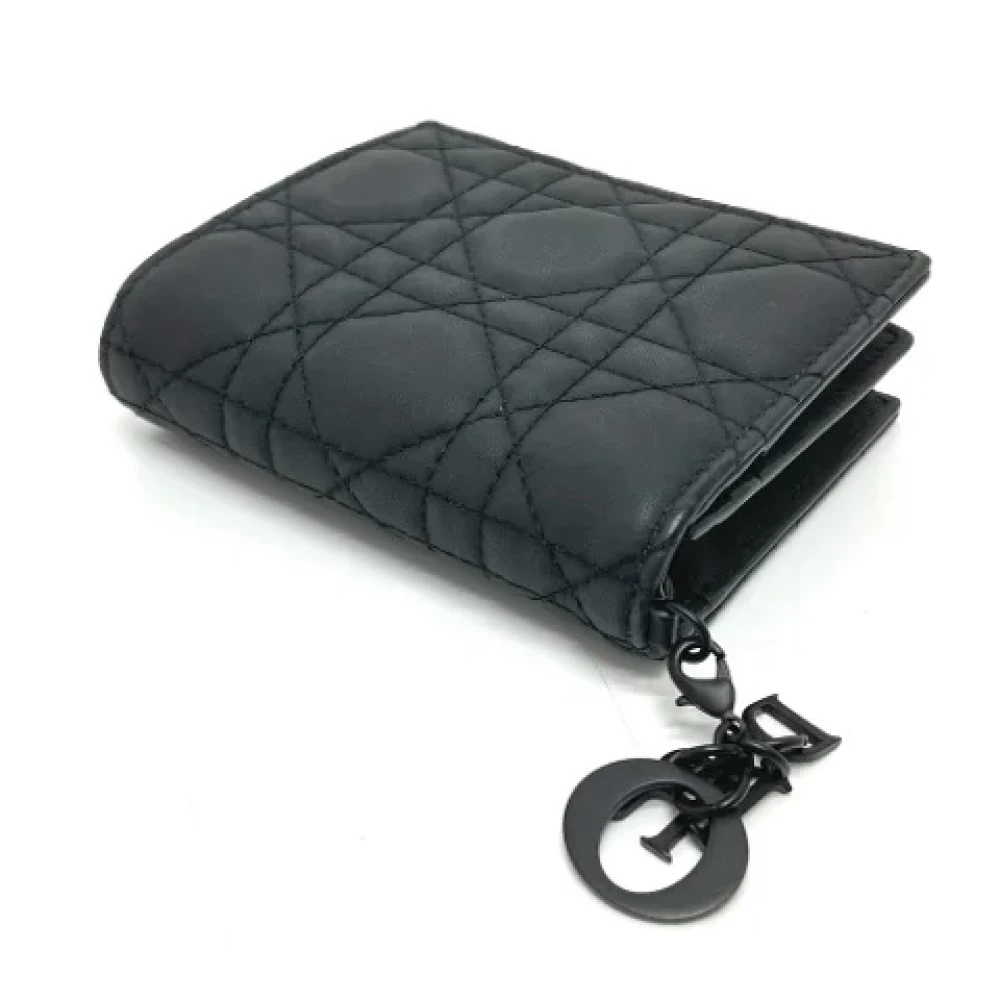 Dior Vintage Pre-owned Leather wallets Black Dames