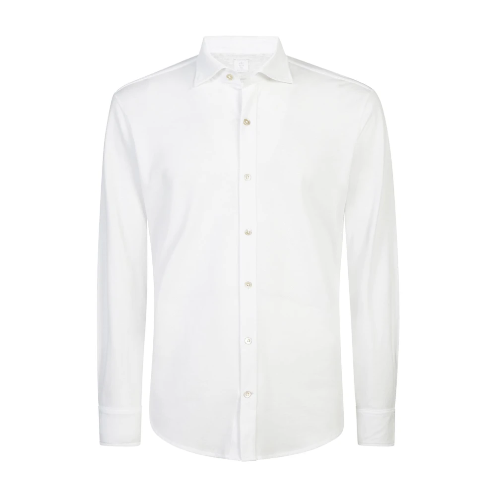 Eleventy Dandy Kraag Jersey Shirt White Heren