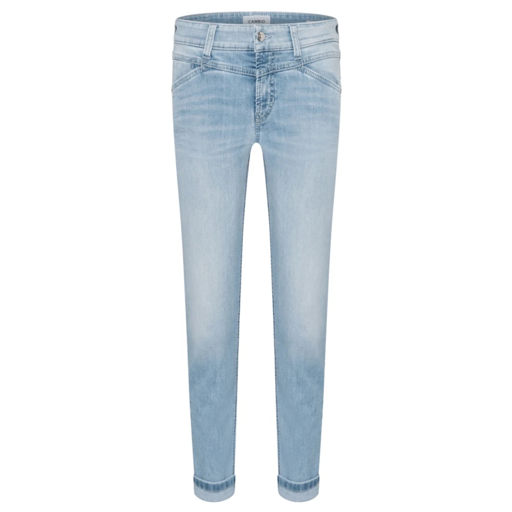 Seam Crop Jeans i Lyseblå