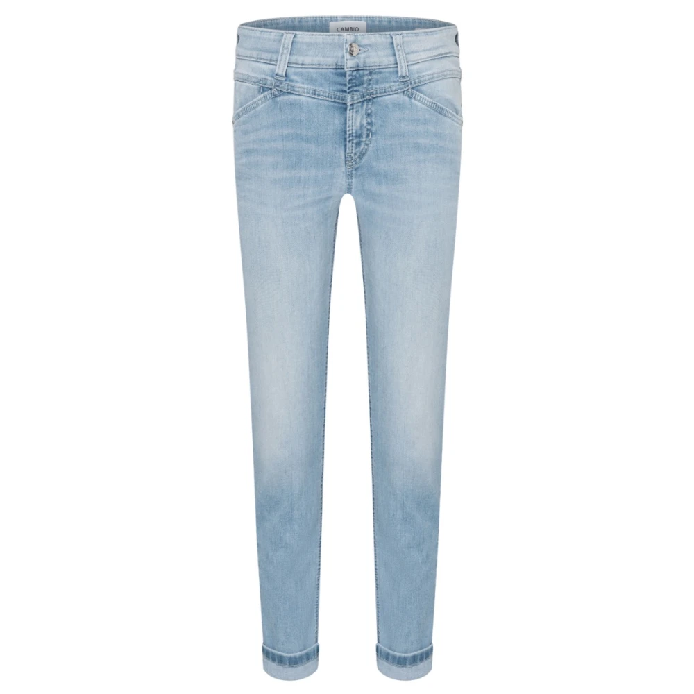 Cambio Seam Crop Jeans i Ljusblå Blue, Dam