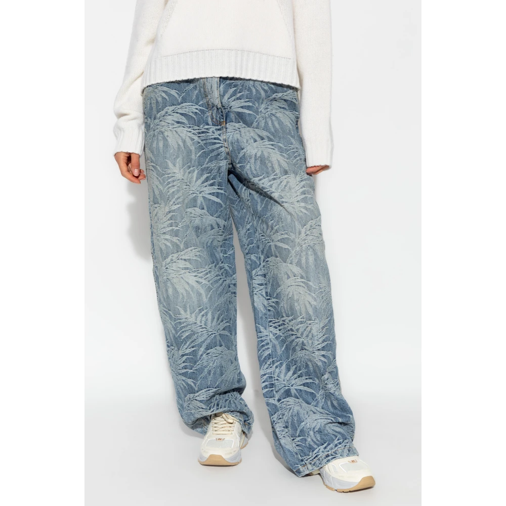 Palm Angels Wijde broekspijpen jeans Blue Dames