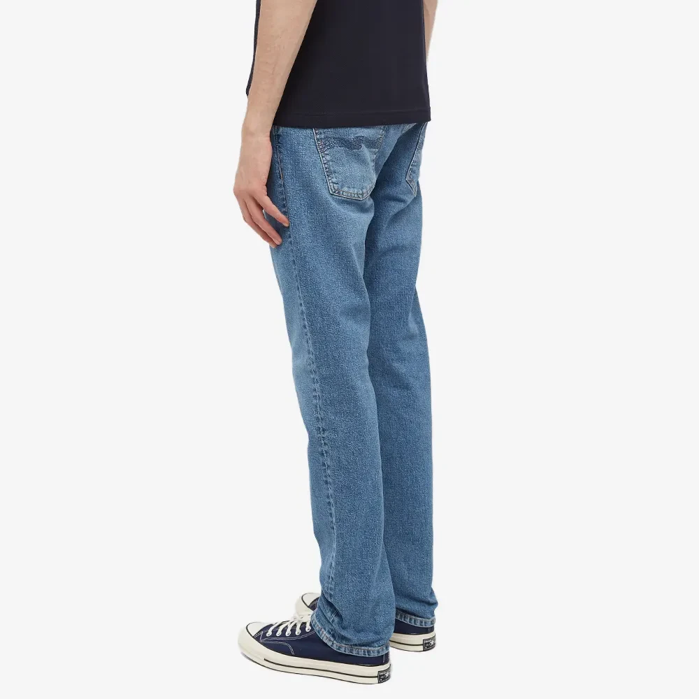 Nudie Jeans Slim Fit Straight Leg Organische Denim Jeans Blue Heren