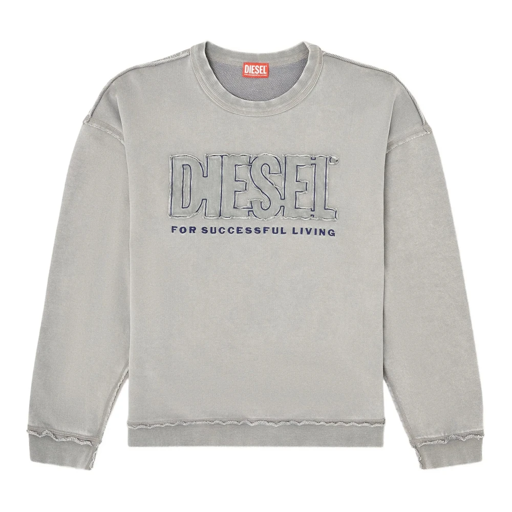Diesel , Sweatshirts, Male, Gray, L, Crew Neck Sweatshirt