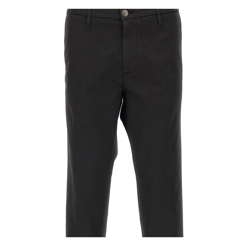 Re-Hash Zwarte Katoenmix Slim Fit Broek Black Heren