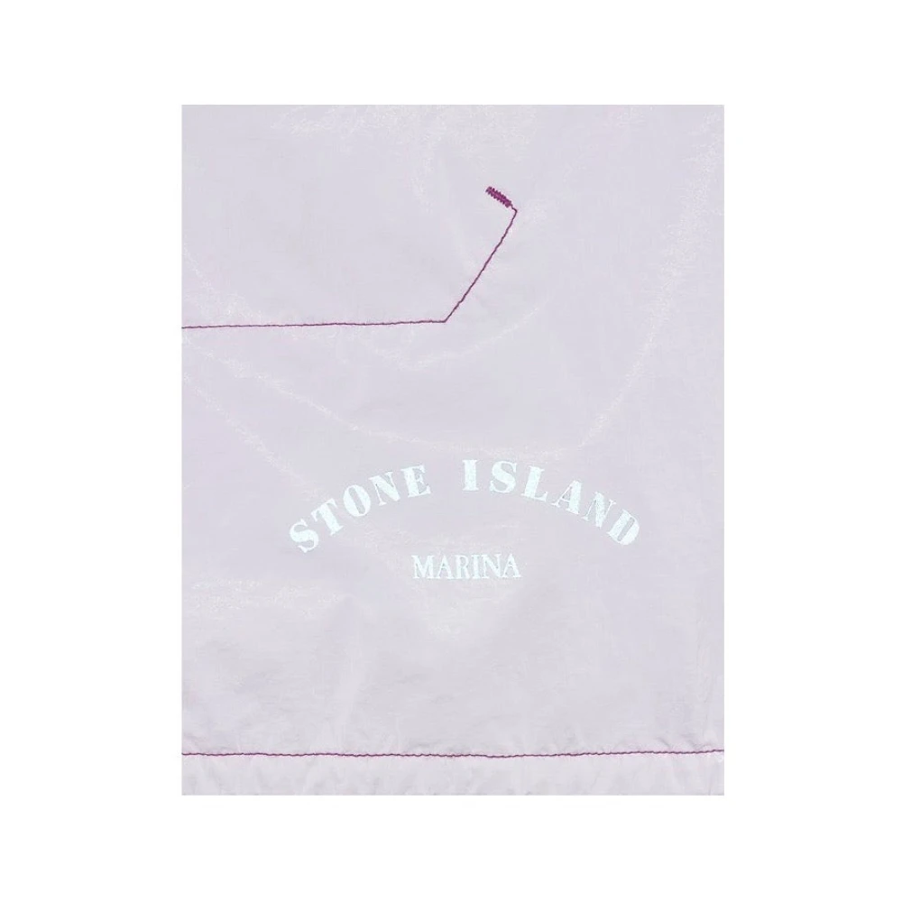 Stone Island Magenta Nylon Bermuda Short Marina White Heren