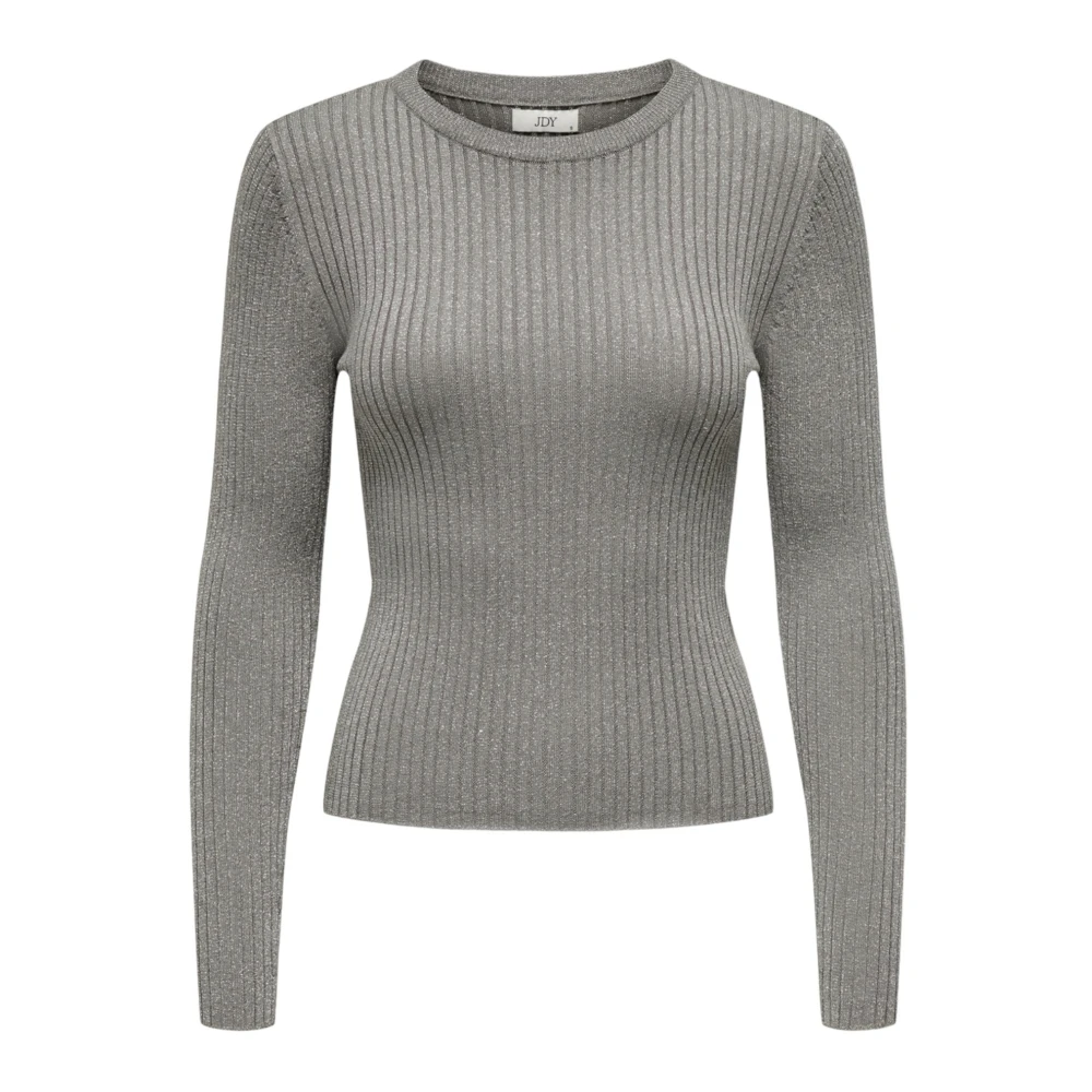 Jacqueline de Yong Grijze Gebreide Ronde Hals Trui Gray Dames