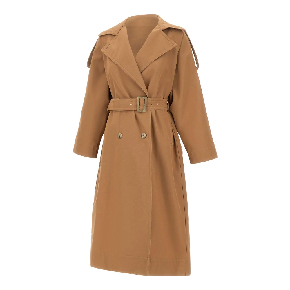 Herno Women's Brown Gabardine Trench Coat - Trench Coats - M - Coats