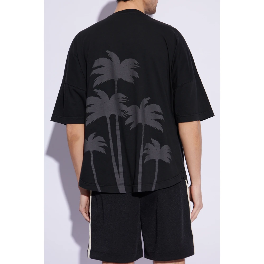 Palm Angels Bedrukt T-shirt Black Heren