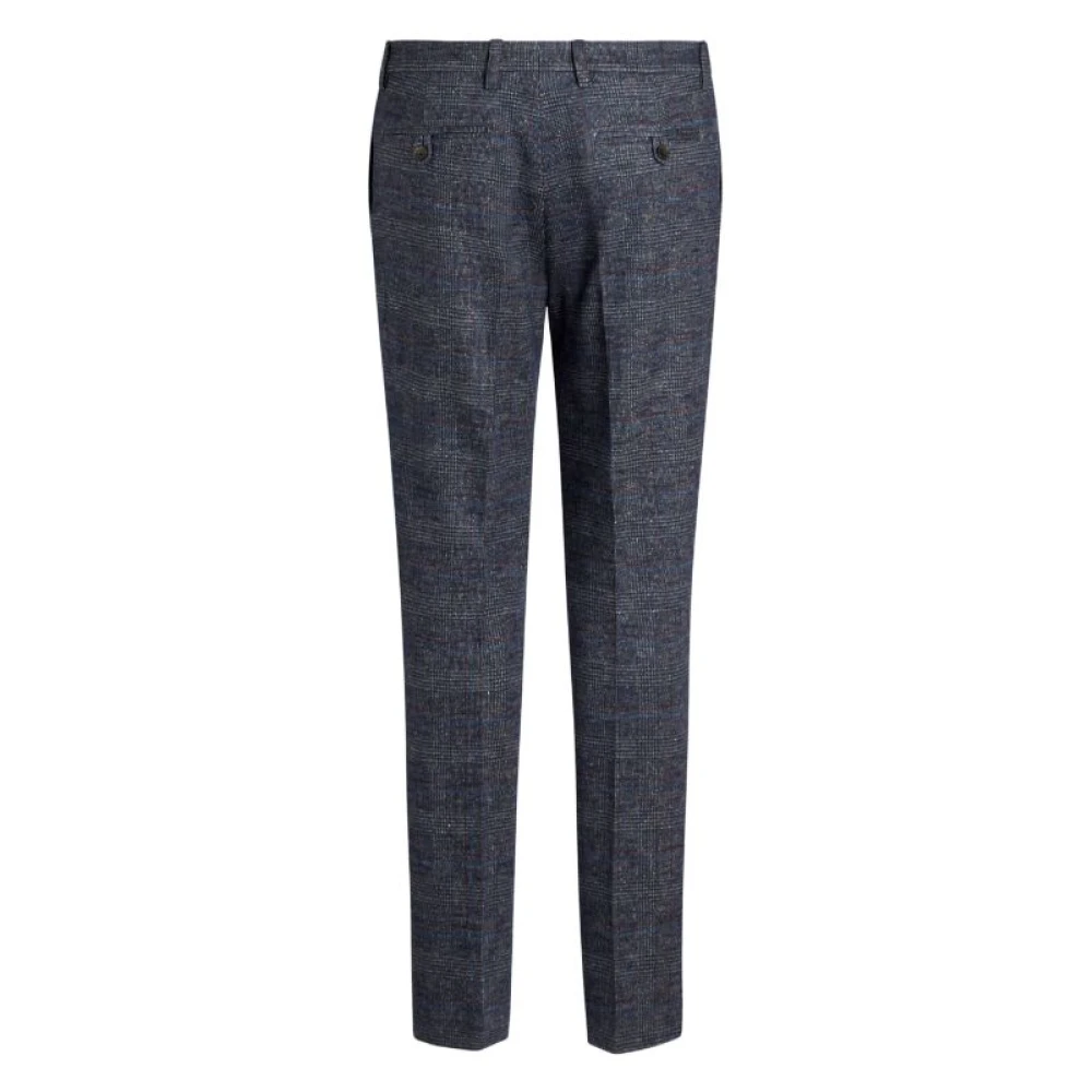 ETRO Geruite Marineblauwe Rome Broek Blue Heren