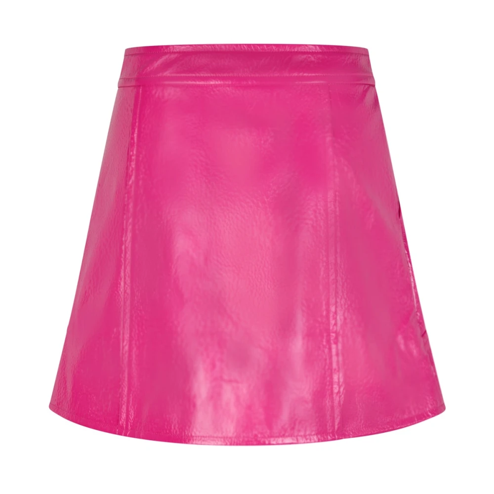 Cras Rose Violet PU Leren Minirok Pink Dames