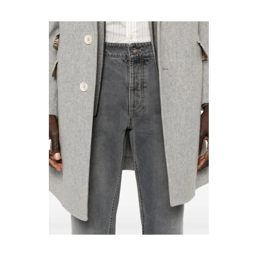 BRUNELLO CUCINELLI Grijze Denim Tapered Leg Jeans Gray Heren
