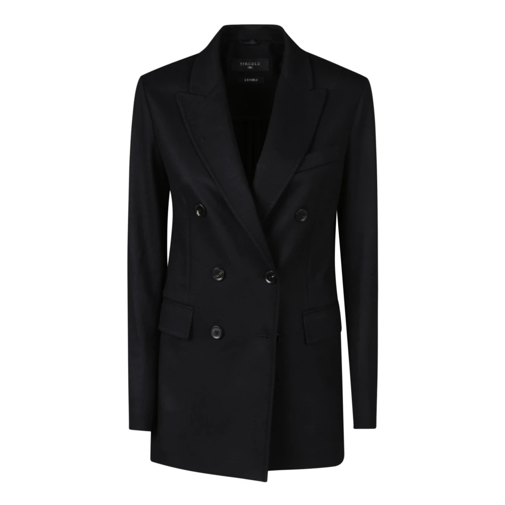 Circolo 1901 Stijlvolle Double-Breasted Jas Black Dames