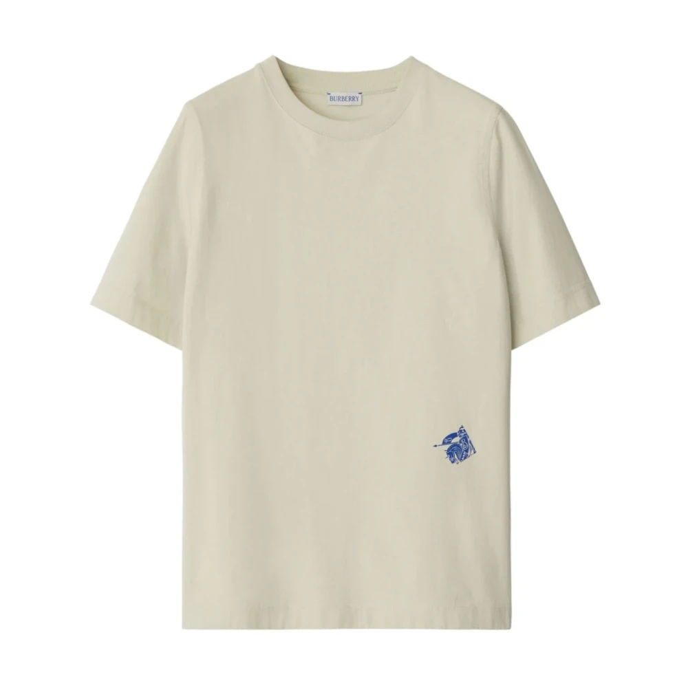 Burberry Grijze katoenen T-shirt met Equestrian Knight Gray Dames