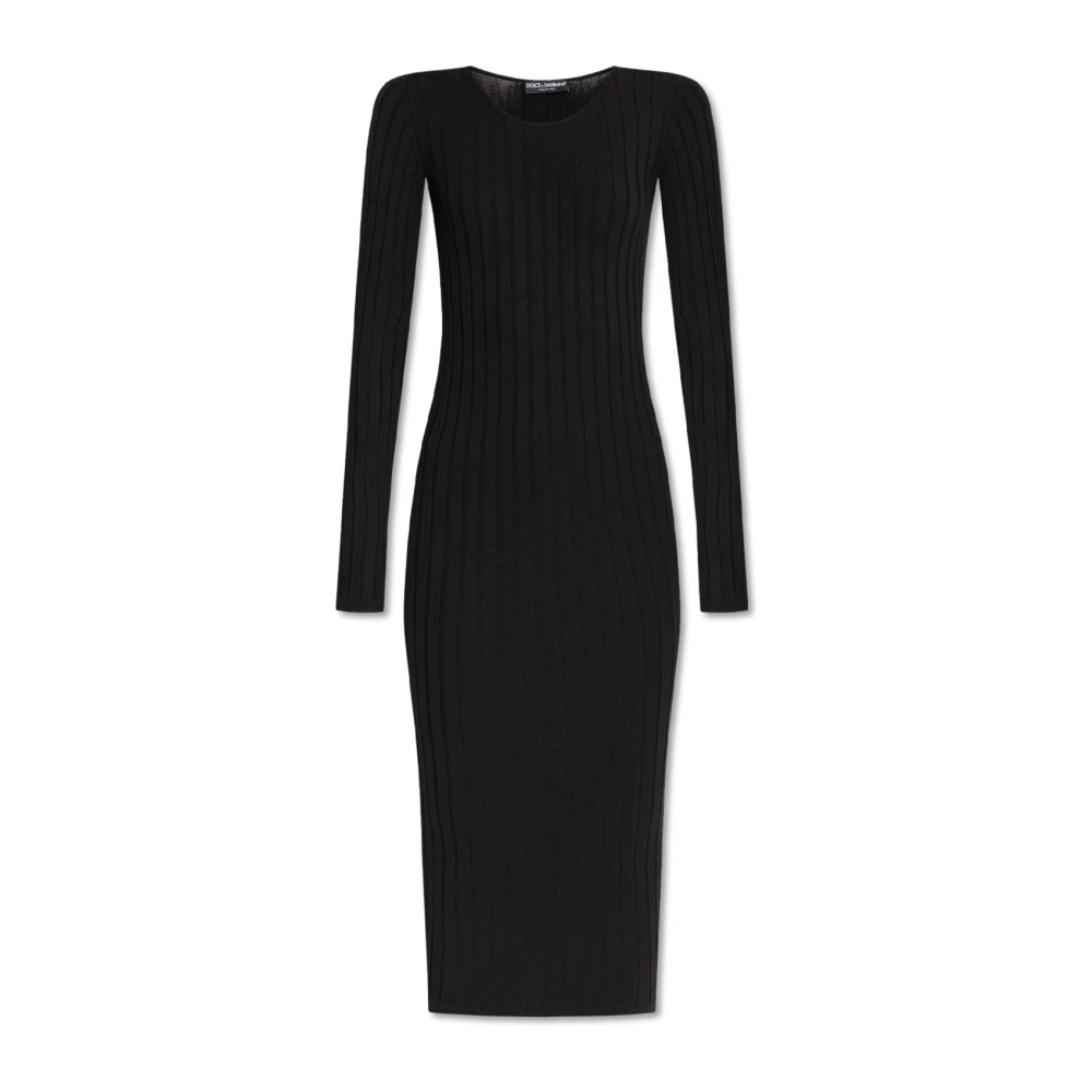 Dolce & Gabbana Jurk met logo Black Dames