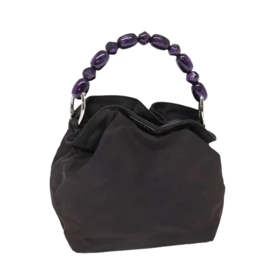 Dior Vintage Pre-owned Nylon handbags Purple Dames