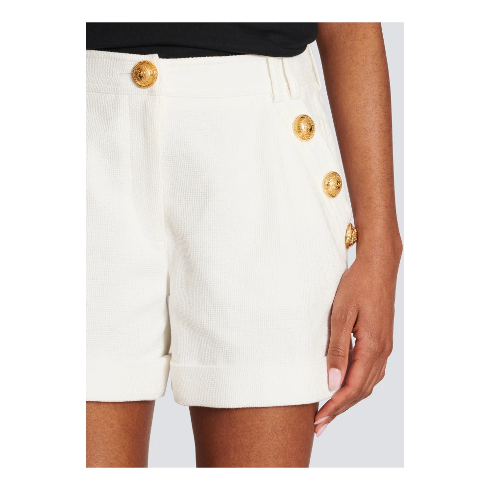 Balmain Katoenen laagbouw shorts White Dames