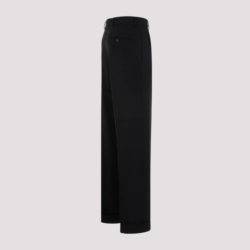 SPORTMAX Zwarte wollen broek met omslagzoom Black Dames