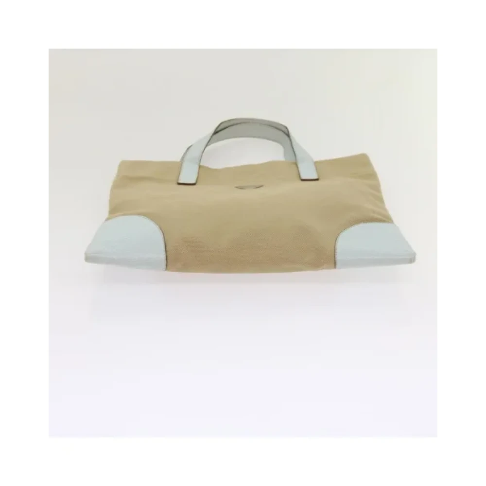 Prada Vintage Pre-owned Cotton prada-bags Beige Dames