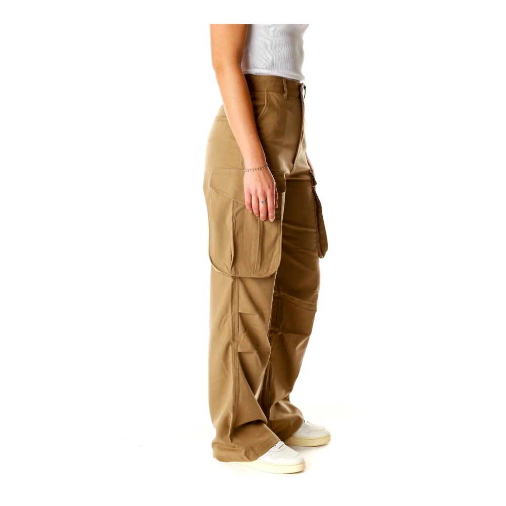 G-Star Cargo Broek Hoge Taille Stijl Brown Dames