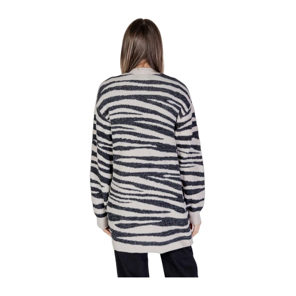 Jacqueline de Yong Gebreide Vest Herfst Winter Collectie Gray Dames