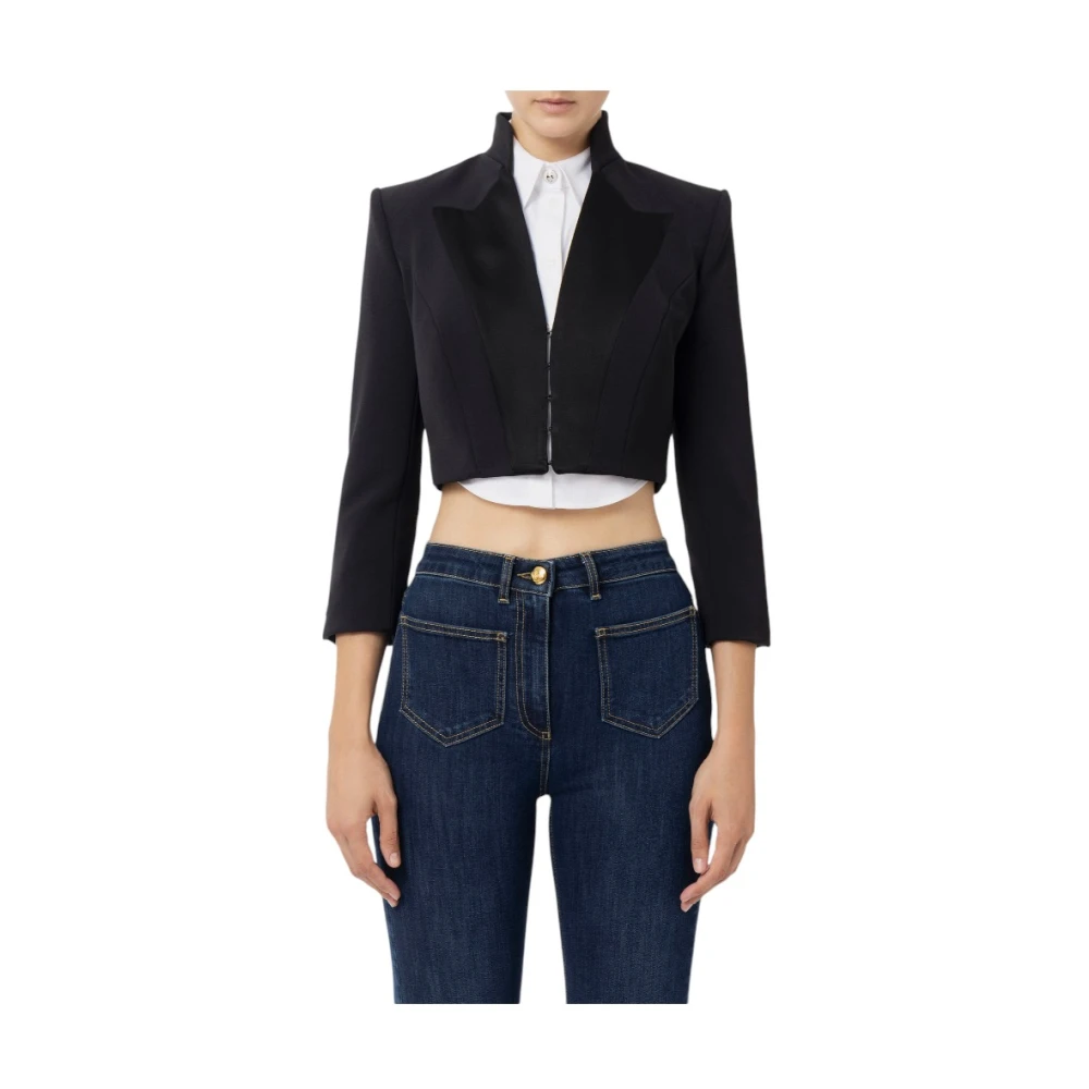 Elisabetta Franchi Stijlvolle Jas voor Vrouwen Black Dames
