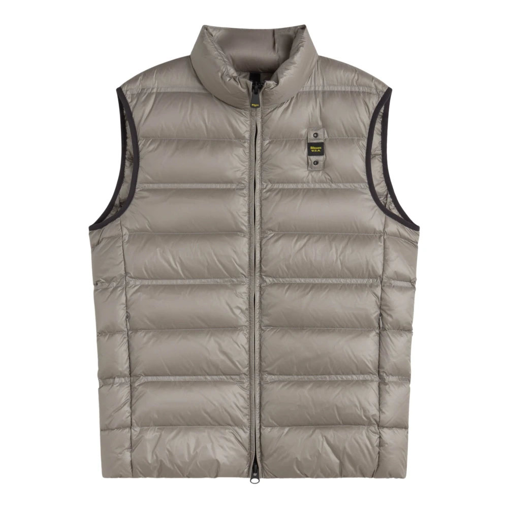 Blauer Gewatteerd Mouwloos Vest Gray Heren