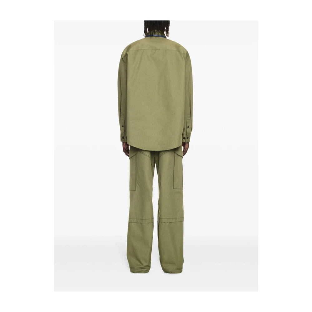 Off White Groene Geborduurde Logo Cargo Broek Green Heren