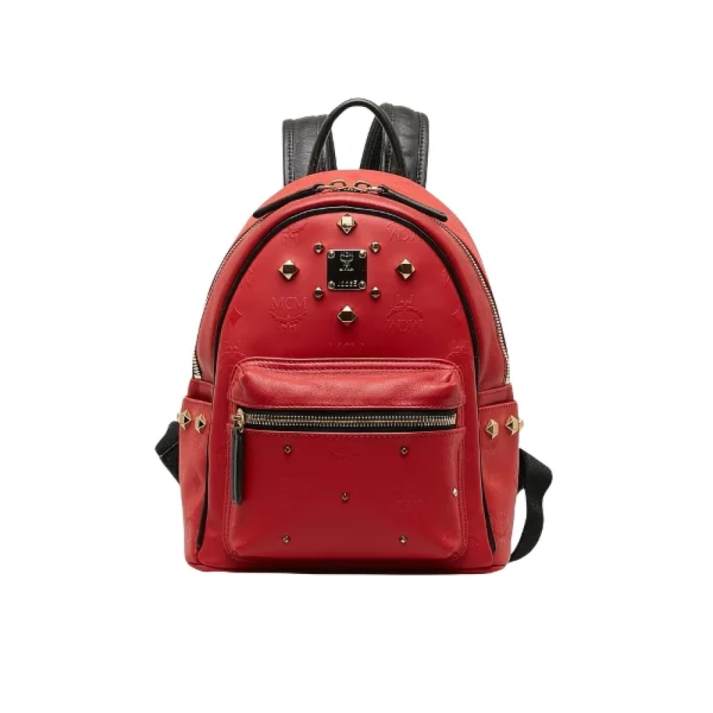 MCM Pre-owned Cotton backpacks Red Dames