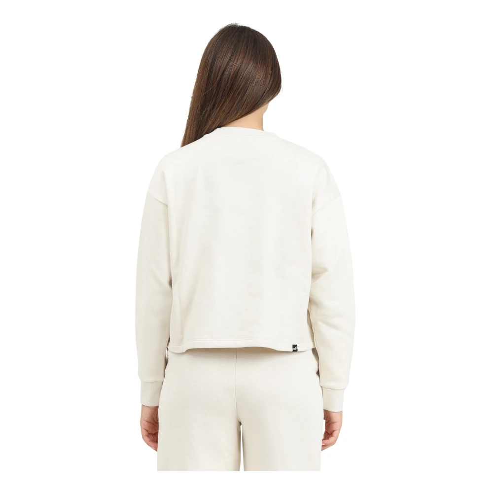 Puma Beige Crew Neck Sweater Class Act White Dames