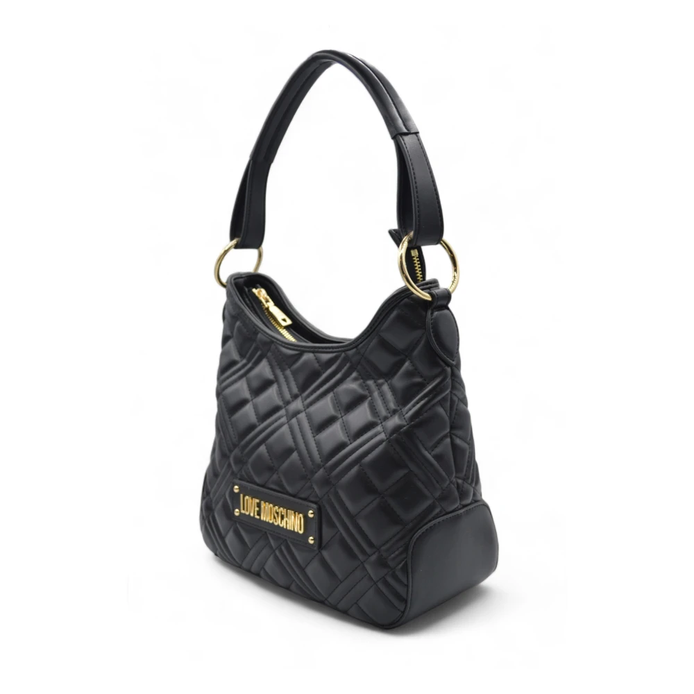 Love Moschino Gewatteerde Schoudertas met Iconisch Logo Black Dames
