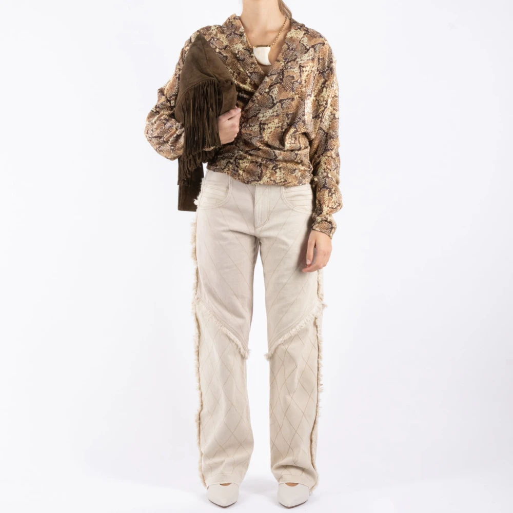 Isabel marant Zijde Blend Zand Top Beige Dames