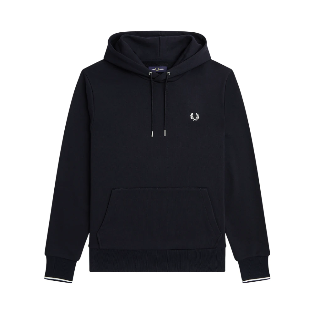 Fred Perry Men's Blue Tipped Hooded Sweatshirt