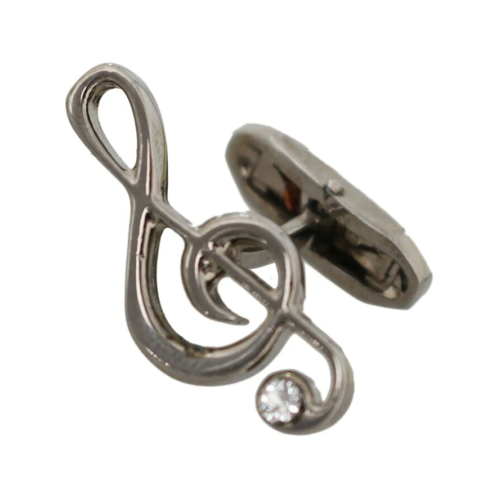 Dolce & Gabbana Elegante Zilveren Tremble Clef Manchetknopen Gray Heren