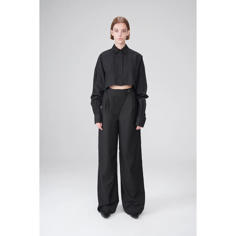 Vespucci by VSP joana Zwarte wollen broek Black Dames