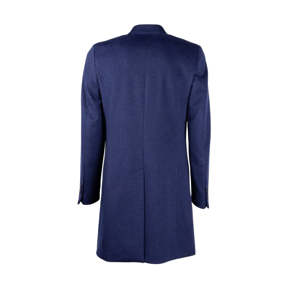Made in Italia Elegante Marineblauwe Wollen Jas Blue Heren