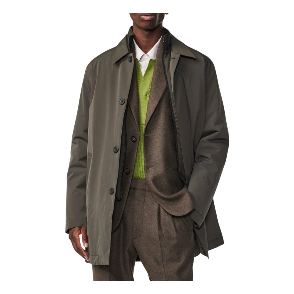 Nn07 Waterdichte trenchcoat met afneembare gilet Green Heren