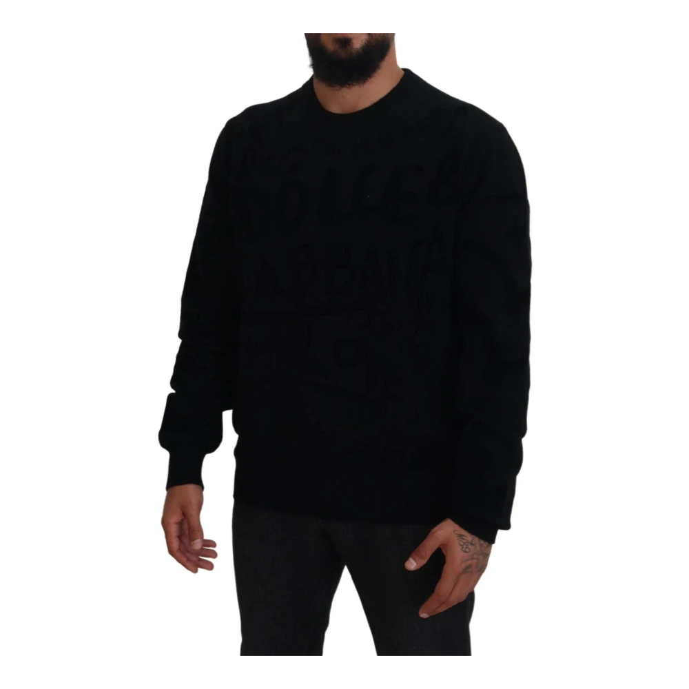 Dolce & Gabbana Zwarte Logo Trui Black Heren