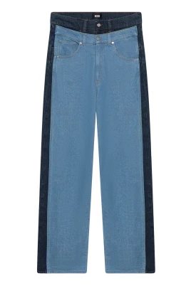Denim Layered Loose Fit Trousers