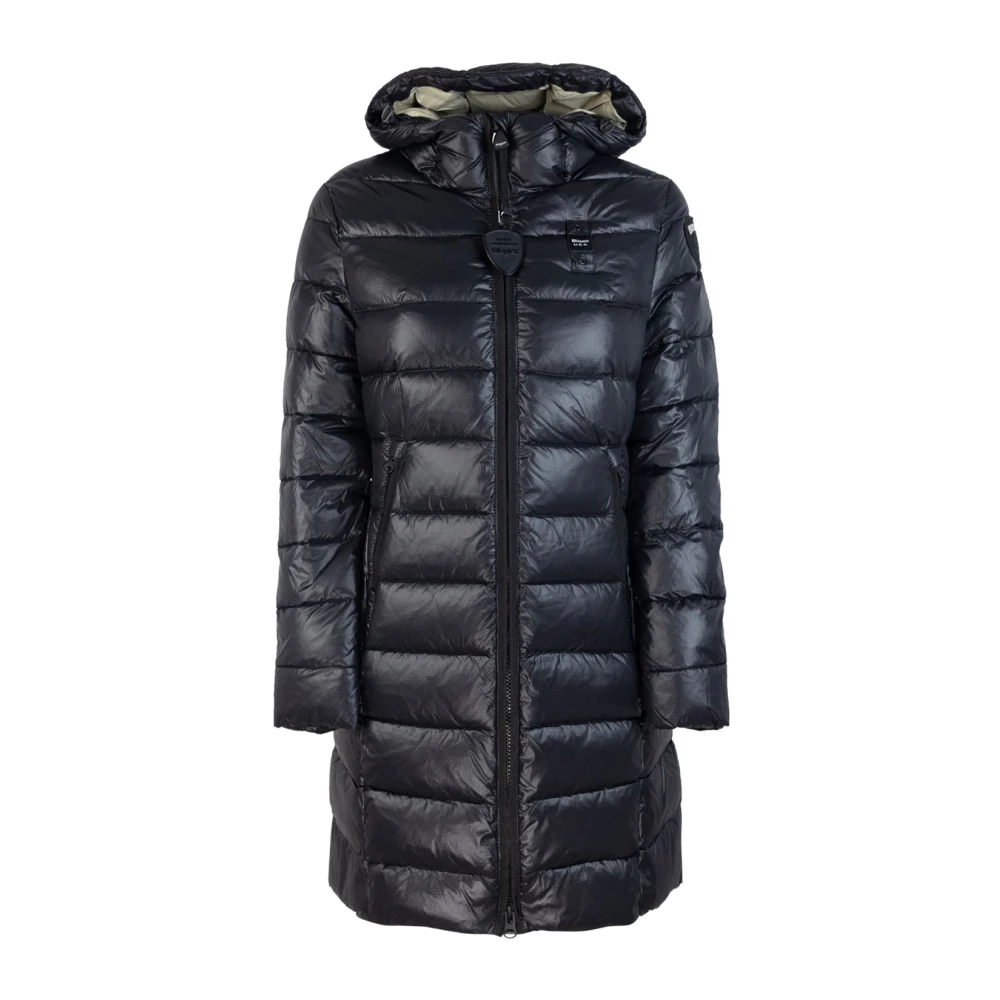 Blauer Zwarte jas met ruitpatroon Black Dames