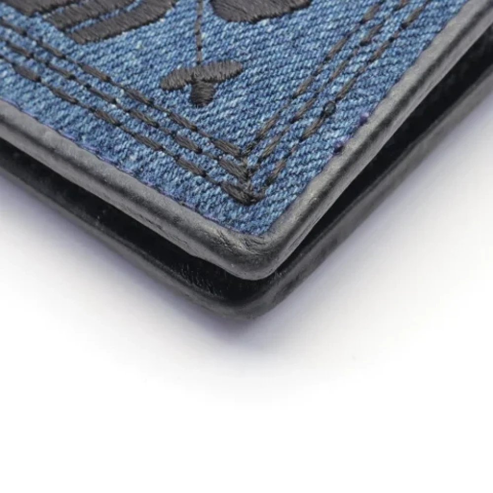 Miu Pre-owned Leather wallets Blue Dames