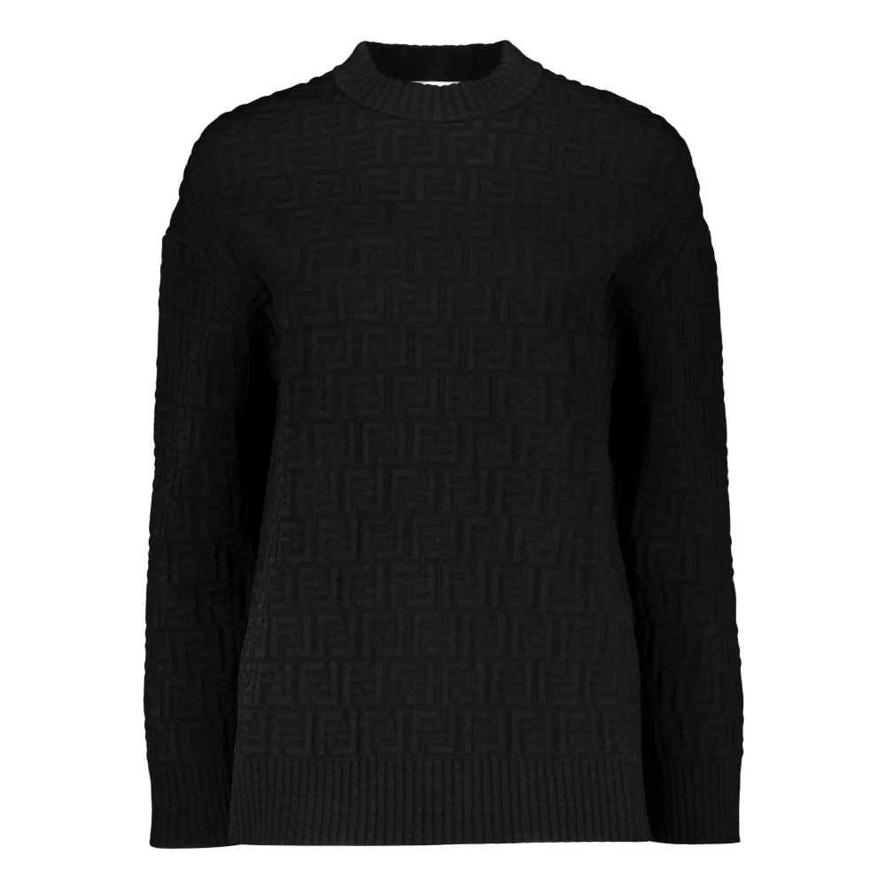 Fendi Gebreide Sweater met FF Motief Black Dames