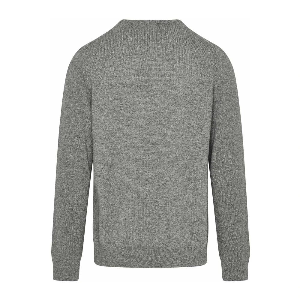 Polo Ralph Lauren Grijze Wollen Trui Geribbelde Ronde Hals Gray Heren