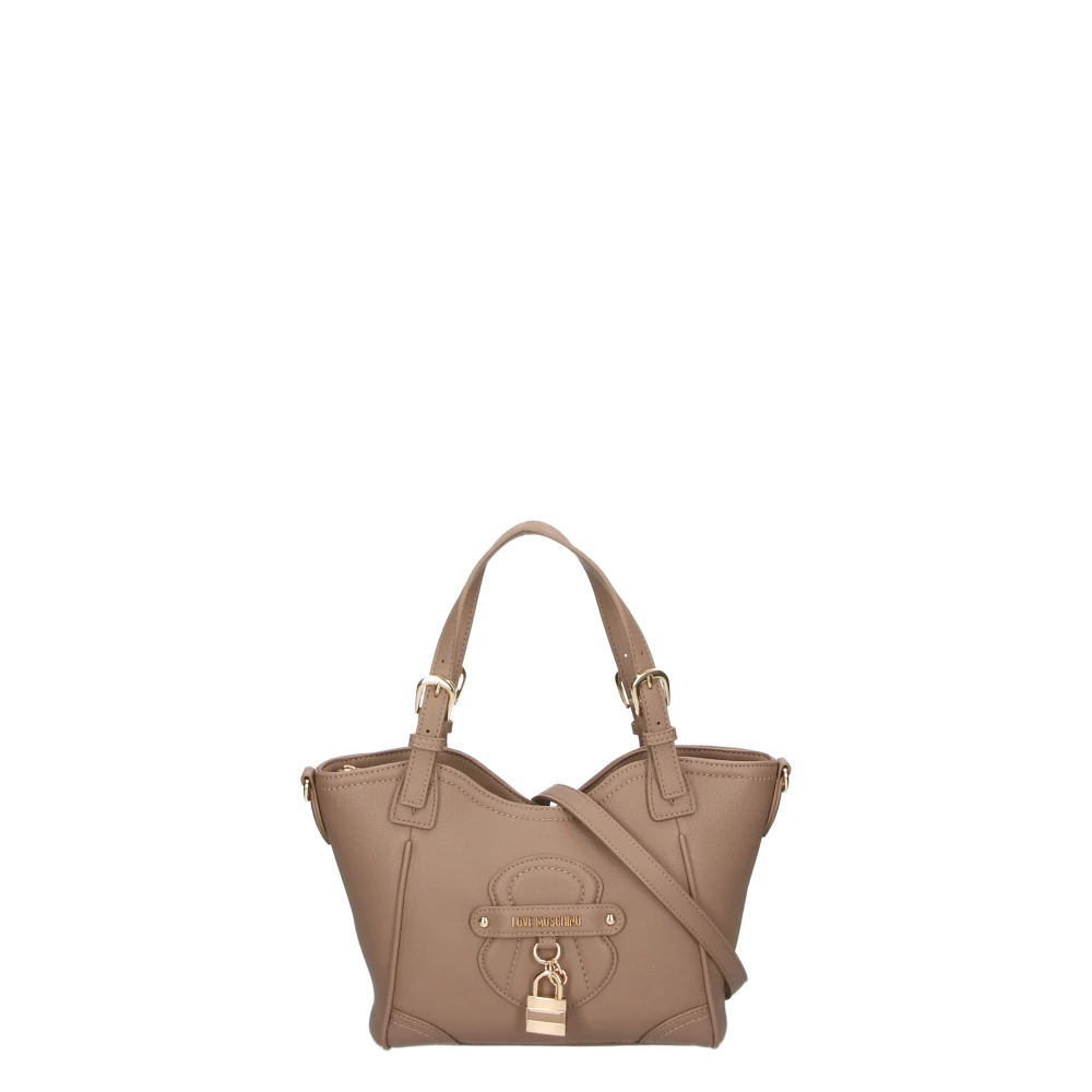 Love Moschino Beige Handväska med Dragkedja Beige, Dam