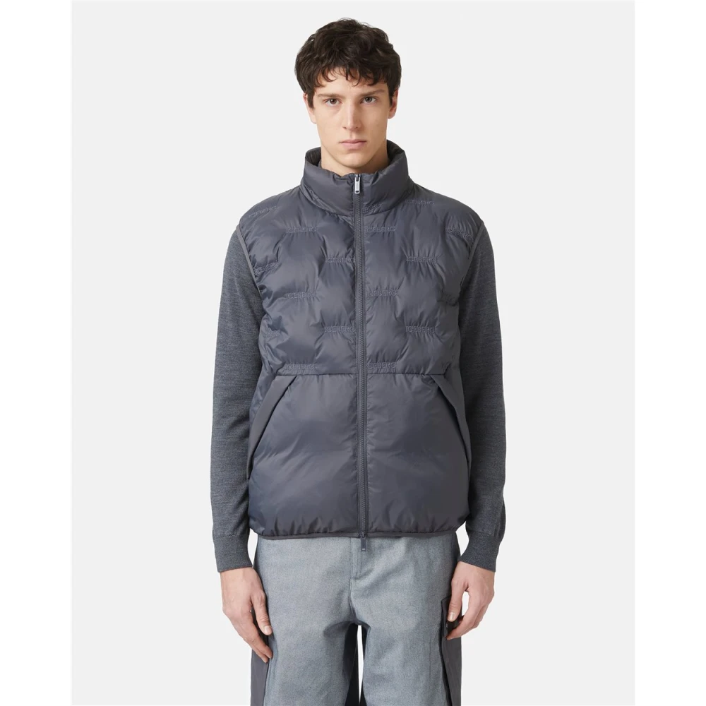 Iceberg Nylon vest met borduurwerk Gray Heren