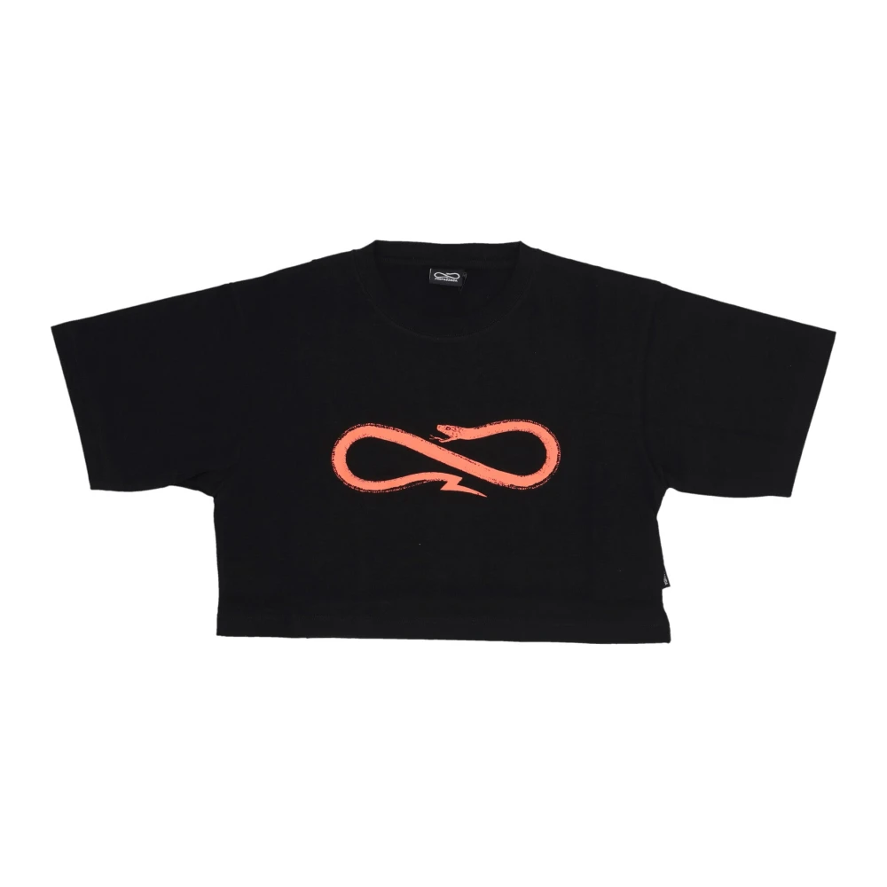Propaganda Black T-Shirts, Female, L, Logo Croptop Tee Women