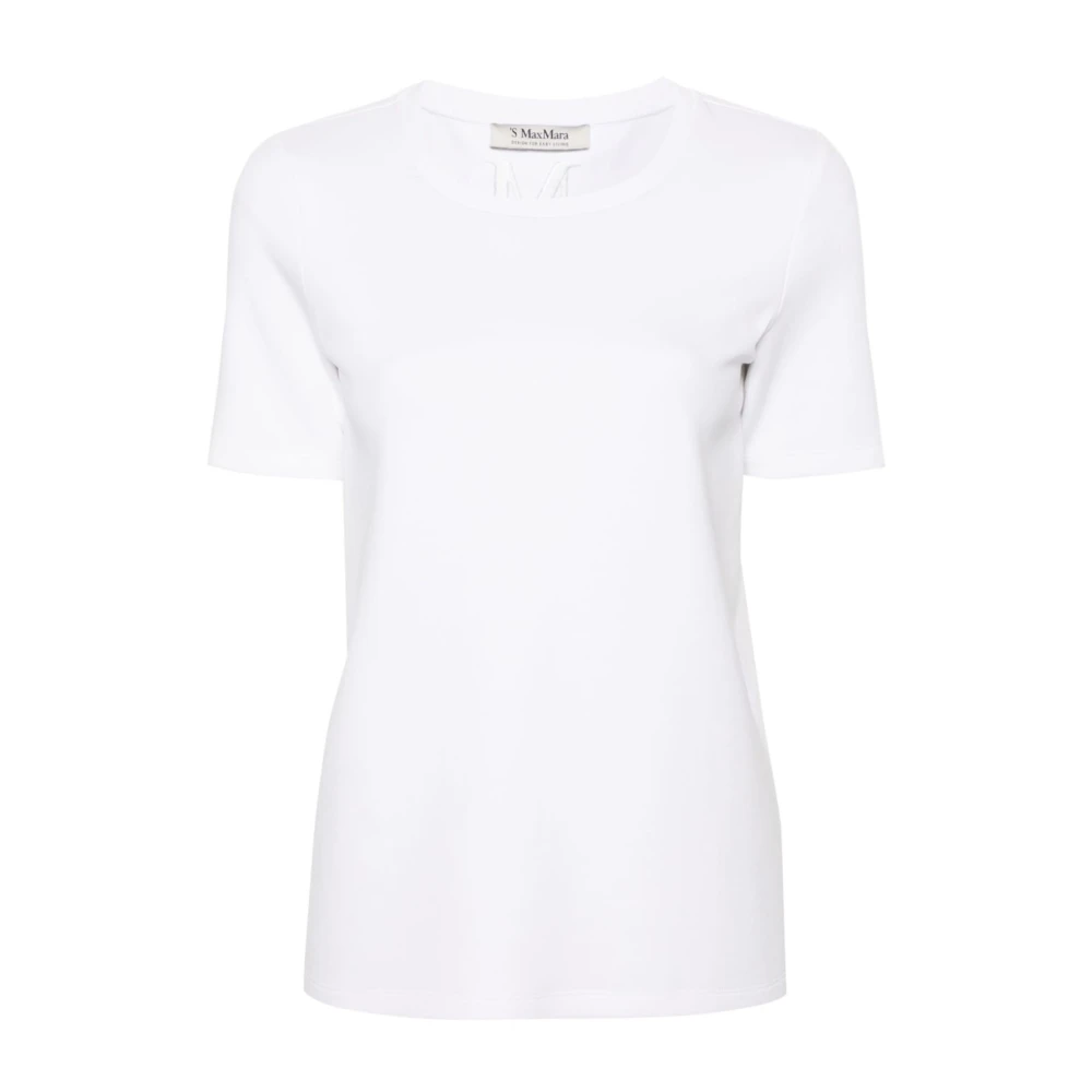 Max Mara Wit Katoenmix Jersey T-shirt White Dames