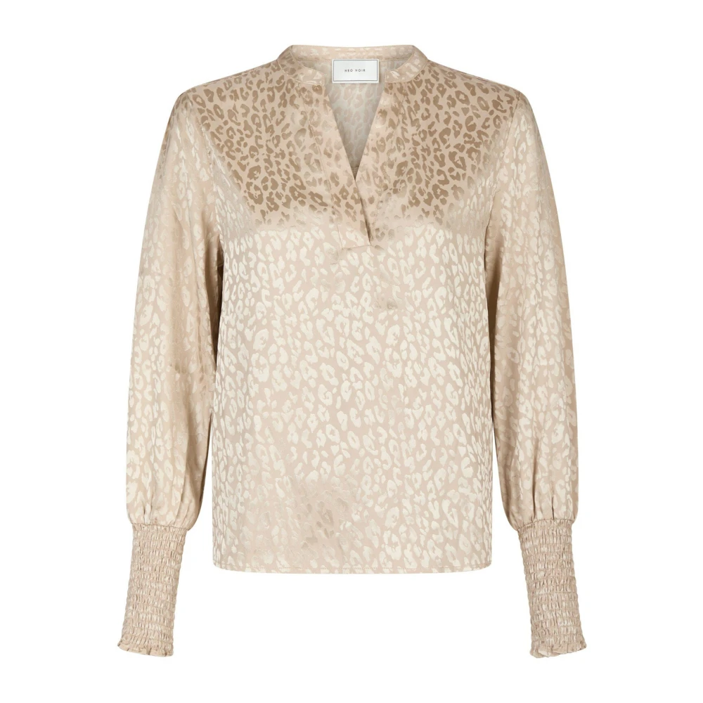 Neo Noir Leo Jacquard Blus Champagne Beige, Dam