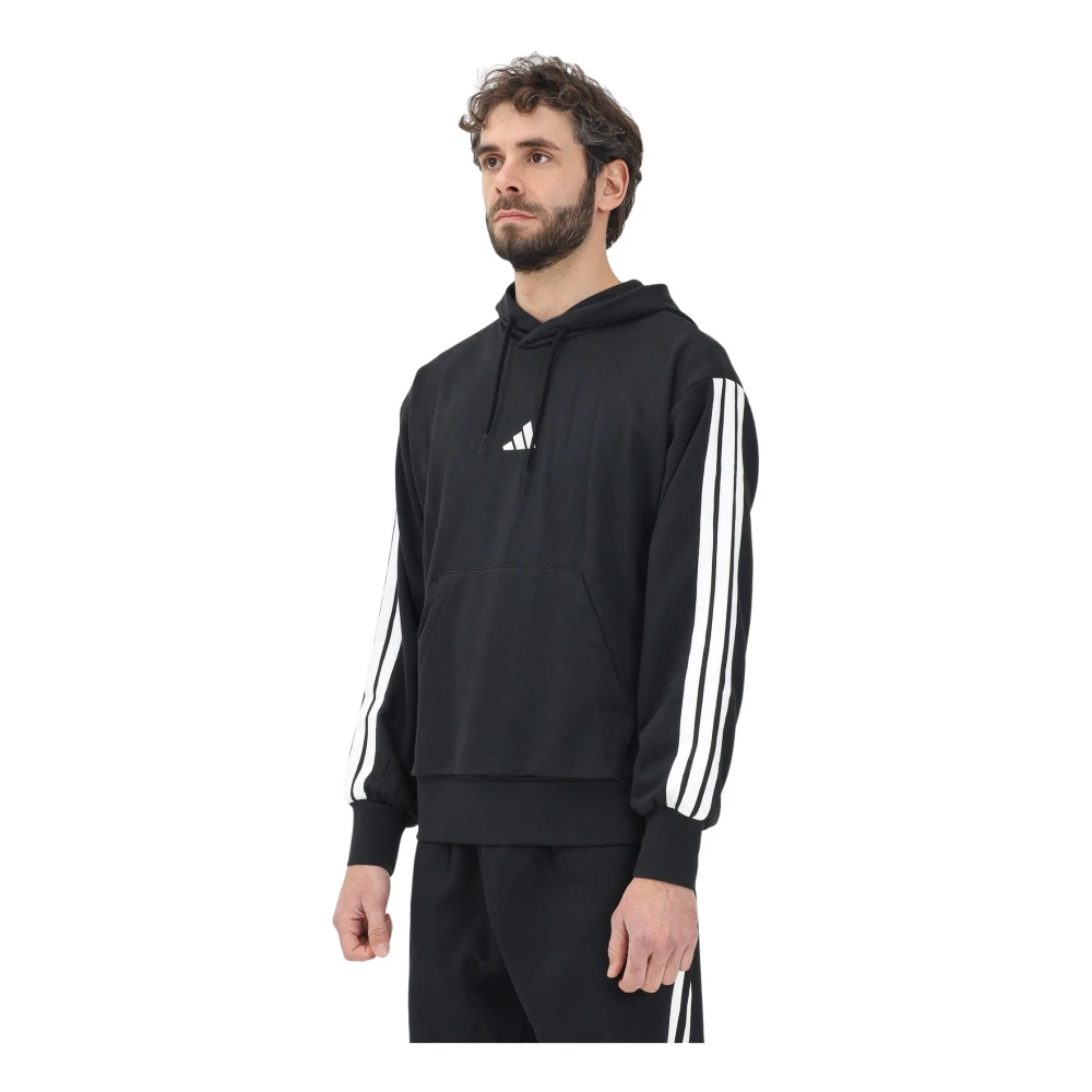 Adidas Zwarte hoodie Essentials 3 Stripes Black Heren